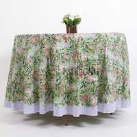 Nappe ronde en coton imprimé au bloc de style indien, motif floral, pour décoration de table, faite à la main, imperméable, écologique, prix d'usine