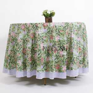 Indian Block Print Cotton Tablecloth Floral <b>Table</b> <b>Cloth</b> for Dinning <b>Table</b> Beautiful Printed Dinner <b>Table</b> Decor Factory Price - Product Image 3
