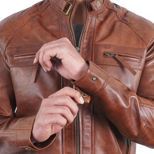 Nouvelle veste en cuir vêtements d'extérieur personnalisés mode usine hommes 2025 cuir meilleur design haute qualité hiver veste en cuir - Product Image 6