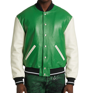 Chaqueta Universitaria de Béisbol para Hombre de la Mejor Calidad, Logotipo Bordado Personalizado, Talla Grande, Manga de Cuero, Cuerpo de Lana, para Invierno - Product Image 1