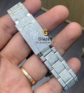 Montre pour hommes entièrement ronde taille brillante Vvs clarté Moissanite diamant glacé Hip Hop luxe fête porter - Product Image 4