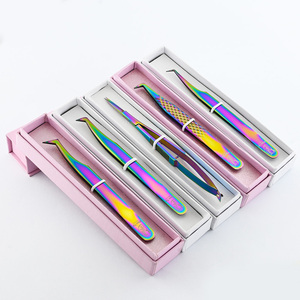 Pince à épiler Lash tech Extension de cils Pince à épiler Fiber Tip Lash Boot Tweezer Kit professionnel Ciseaux de coupe de cils individuels - Product Image 5