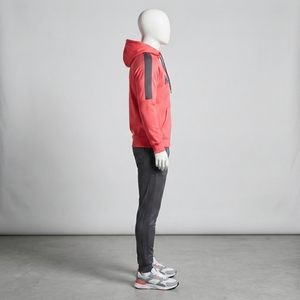 Ensemble de survêtement pour homme avec sweat à capuche zippé et pantalon de jogging, rose corail et gris, colorblock, pour le sport, l'entraînement, la gym, le fitness et les activités sportives, Taille S - Product Image 3