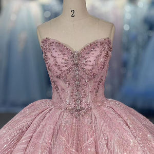 Vestido de Quinceañera con Apliques de Cuentas Brillantes y Cintura Natural, Modelo 1367, para Fiestas de Chicas de 15 Años - Product Image 5