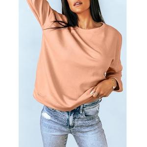 Venta al por mayor de las mujeres sudadera de algodón de manga larga cuello nuevo diseño de lujo de hilo teñido cómodo para la temporada de invierno hecho Bangladesh - Product Image 3