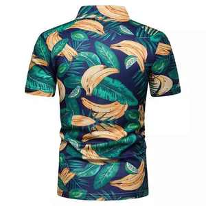 Chemises pour hommes de bonne qualité en gros, imprimées, unies, 75% coton, 25% polyester, avec logo personnalisé, hauts décontractés, séchage rapide - Product Image 3