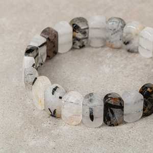 สร้อยข้อมือหินควอตซ์รูทิเลเต็ดธรรมชาติแบบตัดกว้าง - Product Image 3