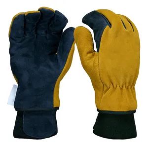 Sarung tangan kulit tahan api insulasi panas sarung tangan kulit keselamatan reflektif darurat sarung tangan tahan api