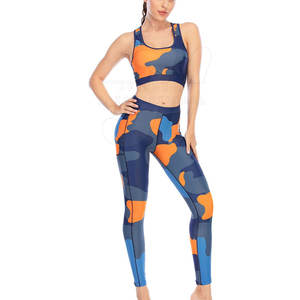 <b>Women's</b> High Waist Seamless Gym Wear Set Breathable Bra and <b>Legging</b> with Solid <b>Pattern</b> for Fitness Yoga OEM Service Available - Product Image 3