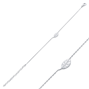 Leaf Design Plain Origami Jewelry <b>Silver</b> <b>Charm</b> <b>Bracelet</b> 925 Sterling Wholesale Handcrafted Turkey Unique Fine Jewellery - Product Image 5