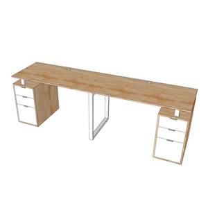 Modern Minimalist <b>Foldable</b> <b>Office</b> <b>Desk</b> with Natural Wood Iron Legs - Product Image 5