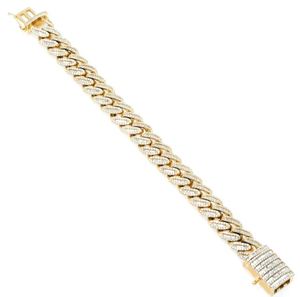 Pulsera Cubana de Oro Amarillo de 14k con DIAMANTES y Pulsera de Lujo con Dijes de Moissanita - Product Image 2