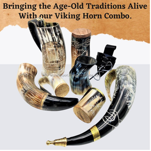 Tasse à bière en corne de Viking sculptée à la main naturelle faite avec de la corne naturelle Tasses à bière en corne de la meilleure qualité d'Inde par RF Crafts - Product Image 5