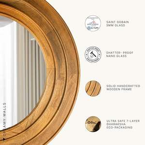 กระจกติดผนังไม้สุดหรูสำหรับบ้านและสำนักงาน งานฝีมือตกแต่งผนังดีไซน์แขวนสุดพิเศษ เหมาะสำหรับวันเกิดและเทศกาลรอมฎอน - Product Image 4