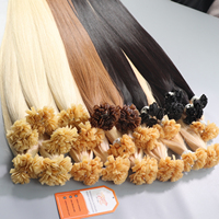 Usine en gros russe Remy Extensions de cheveux double étiré cuticule alignée kératine italienne préliée pointe plate haute cheveux humains