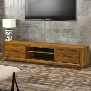 ตู้วางทีวีไม้สักคลาสสิกสุดหรูพร้อมลิ้นชัก 4 ช่องสำหรับห้องนั่งเล่น - Product Image 5