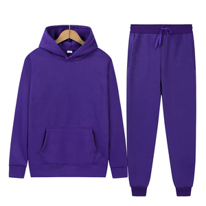Sudaderas con capucha unisex y joggers chándal con logotipo personalizado venta al por mayor personalizar pantalones de chándal y Sudadera con capucha conjunto de lana - Product Image 1