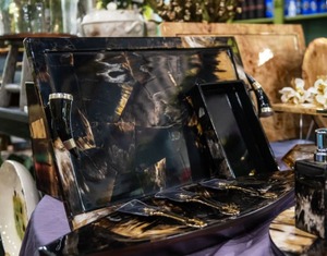 Bandeja Decorativa de Cuerno para Servir, Artículo Exclusivo de Cocina para Mesa de Comedor, Té, Café, Bandeja de Vajilla Elegante Hecha a Mano - Product Image 6