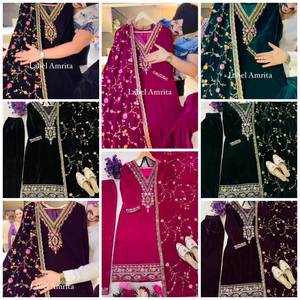 Ventes chaudes Antra Lifestyle Salwar Kameez d'hiver pour les fêtes, style Bollywood, entièrement cousu, bas, haut et dupatta pour femmes, Surat - Product Image 6