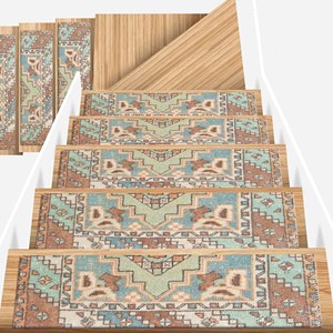 Alfombra con Estampado Azteca: Diseño Étnico, Bohemio, Moderno, 3D, Fácil de Limpiar, Regalo, Escalera, Lavable a Máquina, Goblen - Product Image 2