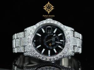 Unisex เพชร bustdown Moissanite VVS นาฬิกาจักรกลพร้อมสายรัดข้อมือเครื่องประดับเพชรแท้ราคาแพงพร้อมกล่องหรูหรา - Product Image 4