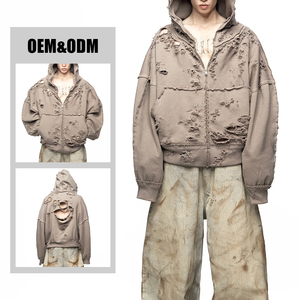 Sweat-shirts à capuche unisexes d'hiver de haute qualité avec fermeture éclair, 100% coton molletonné, poids lourd, impression numérique, coupe classique - Product Image 2