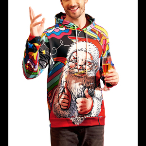 Sweat-shirt à capuche de Noël, chaud et confortable, en polaire, pull décontracté pour les fêtes, image pour les hommes, les adolescents, cadeau, style tendance, Noël, amour, plaisir - Product Image 4