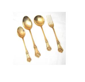 Juego de diseño único de 3 cubiertos de acero inoxidable con mango chapado en oro Juego de cubiertos de la más alta calidad a bajo precio Venta completa rata - Product Image 2