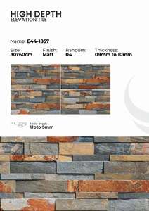 Designs muraux architecturaux à profondeur profonde utilisant des carreaux d'élévation à haute profondeur mats de 300x600 mm - Product Image 2
