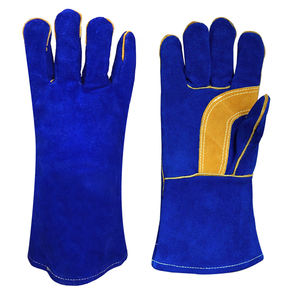 Custom <b>made</b> High Quality Durable Leather Gloves Long Welding High Temperature Wear - Product Image 3