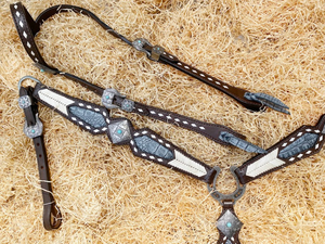 Rawhide หมวกคลุมศีรษะแบบตะวันตกสีเทาสีเทาเกรดเรขาคณิต - Product Image 5