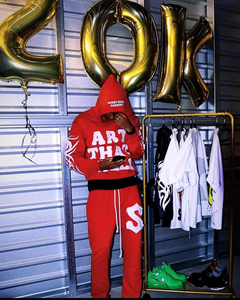 Unisex Custom Winter Digital Printing Acid Wash Tracksuit 100% Cotton Hoodie <b>Sweatpants</b> <b>Set</b> with Patch Embroidery - Product Image 3