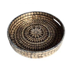 Plateaux ronds en nacre, diamètre 45 cm, fabriqués au Vietnam, marque OEM pour la décoration de table - Product Image 4