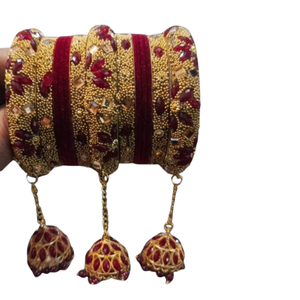 Conjuntos de brazaletes de pulsera de moda para fiesta de boda de estilo Bollywood indio para Henna brazaletes Churiyan hechos a mano de alta calidad para mujer - Product Image 1