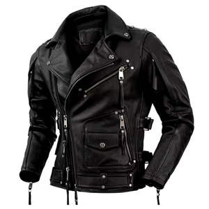 Chaqueta de Motociclista Negra para Hombre, Estilo Café Racer, Ajustada, Informal, de Cuero Genuino, Chaqueta de Cuero Vacuno Personalizada de Primera Calidad - Product Image 6