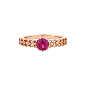 10K 14K 18K Real Gold Ring Ronde Ruby Stone Trendy Koreaanse Exclusieve Ontwerp Geboortesteen Ring Voor Vrouwen engagement NBKC031