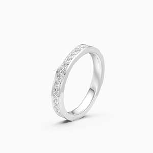 Anillo de boda apilable de eternidad completa con diamante cultivado en laboratorio de 0.62 ct en oro amarillo, blanco y rosa de 9 quilates - Product Image 1
