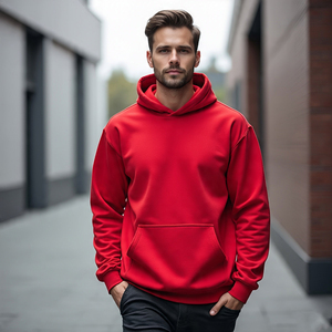 เสื้อฮู้ดสำหรับผู้ชายผ้า500มีฮู้ดสำหรับผู้ชายผ้าโพลีเอสเตอร์ทำจากผ้า GSM เสื้อสวมหัวทรงหลวมโอเวอร์ไซส์เปิดไหล่100% - Product Image 5