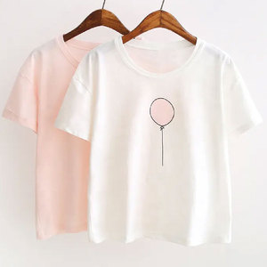 เสื้อยืดสตรีทแฟชั่นแขนสั้นผ้าคอตตอนทรงหลวมสำหรับ100% เสื้อทรงพอดีตัววัสดุดีที่สุดออกแบบโลโก้ได้ตามต้องการ - Product Image 1