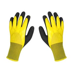 Polyester Black Yarn <b>Latex</b> Crinkle Coated Safety CE Standards Fun Garden Gloves Working Safety Gloves - Product Image 1