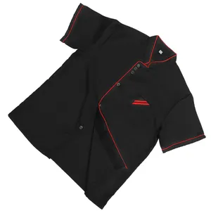 Venta al por mayor nuevos abrigos de cocina Chef restaurante uniformes de manga corta Chef abrigo chaqueta de manga corta Hotel abrigos de cocina Chef