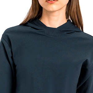 Sudaderas recortadas para Mujer | Poliéster/Algodón Tejido Frente Logo Oversized Short Streetwear Hoodie | Nueva moda para damas - Product Image 1