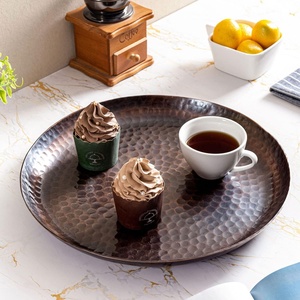 Elegant Galvanized Metal Serving <b>Tray</b> Durable and Stylish for Serving <b>Drinks</b> Snacks or As Decor - Product Image 3