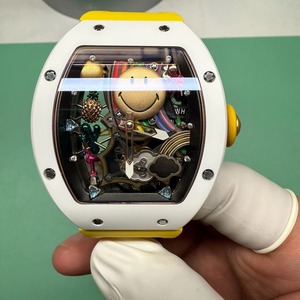 Reloj Mecánico de Lujo de Super Calidad, Resistente al Agua, 41 mm, Movimiento Automático, RM88 Smiley, Esqueleto de Cerámica Blanca - Product Image 1