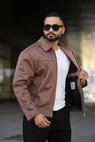 Manteau long zippé kaki pour homme de haute qualité, col en velours côtelé, imperméable, respirant et rembourré pour l'hiver