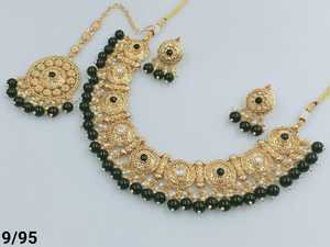 JOYERÍA DE COBRE TRADICIONAL Y DE MODA INDIA CONJUNTO DE JOYERÍA DE BODA NOVIA PARA MUJER CONJUNTO DE PENDIENTES Y COLLAR - Product Image 2