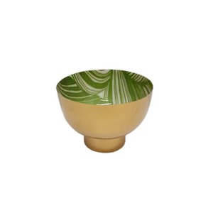 Design moderne Cuisine et table Bol rond en métal couleur or Imprimé noir et blanc Bol de service et bols décoratifs - Product Image 4