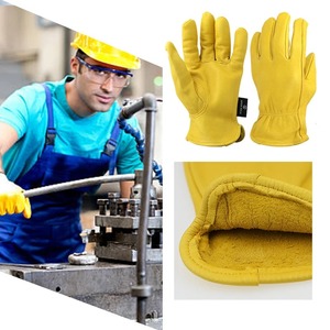 12 Pairs Genuine Sheepskin Leather Working Gloves Flexible Soft Cycling Outdoor Gloves <b>Men</b> UV Protection by Olson Deepak - Product Image 5