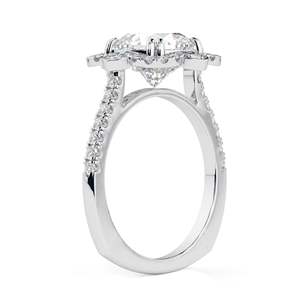 2,00 CTVintage Style Art Deco Halo Designer Anillo de compromiso, Anillo de aniversario con corte de cojín, Conjunto de catedral Anillo de bodas - Product Image 5