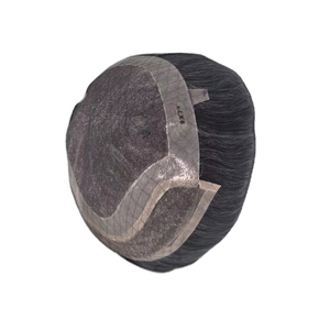 Peluca de Cabello Humano con Frente de Encaje para Hombre, Cabello Remy Indio, Cabello Taz de Bangladesh, Onda Profunda, Trama Única, 50% Gris - Product Image 5